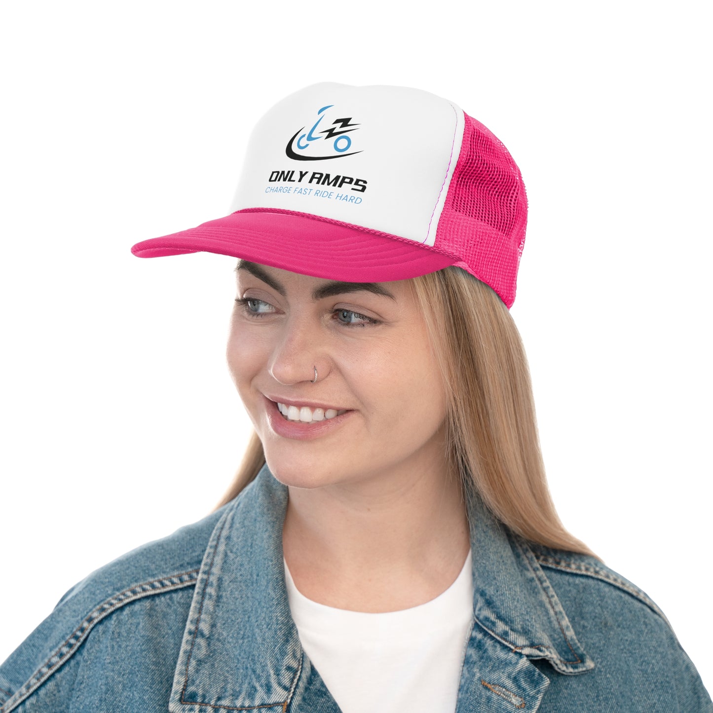 Only Amps Trucker Cap - Charge Fast Ride Hard, Perfect for Outdoor Enthusiasts
