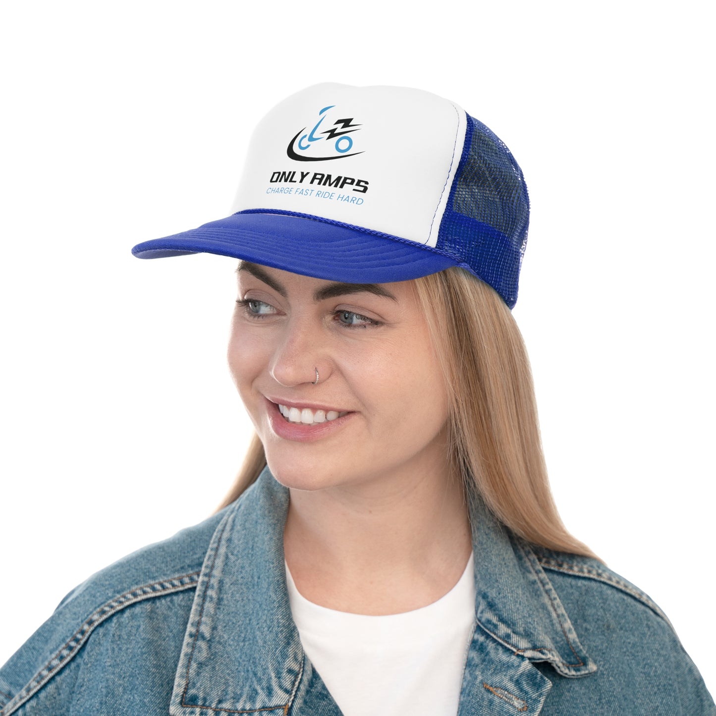 Only Amps Trucker Cap - Charge Fast Ride Hard, Perfect for Outdoor Enthusiasts