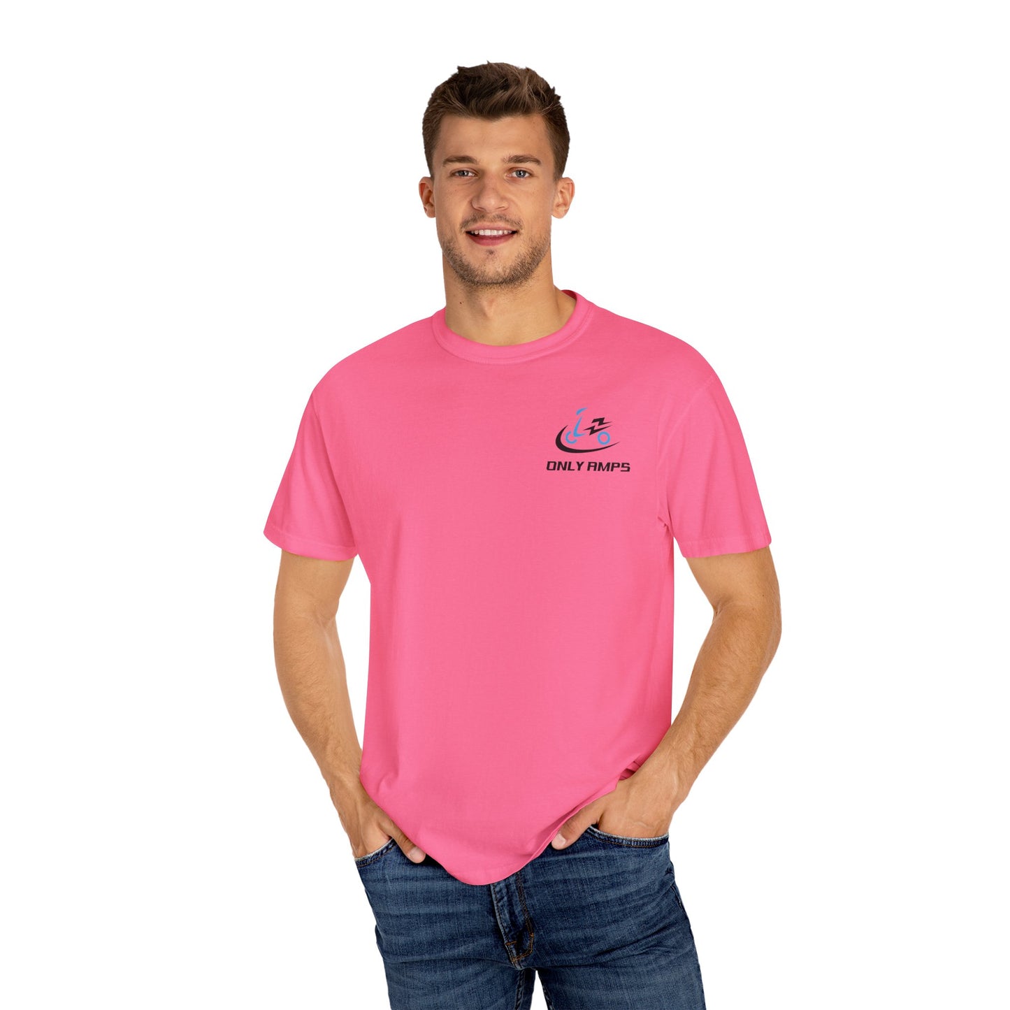 Unisex Garment-Dyed T-Shirt - ONLY AMPS Charge Fast Ride Hard
